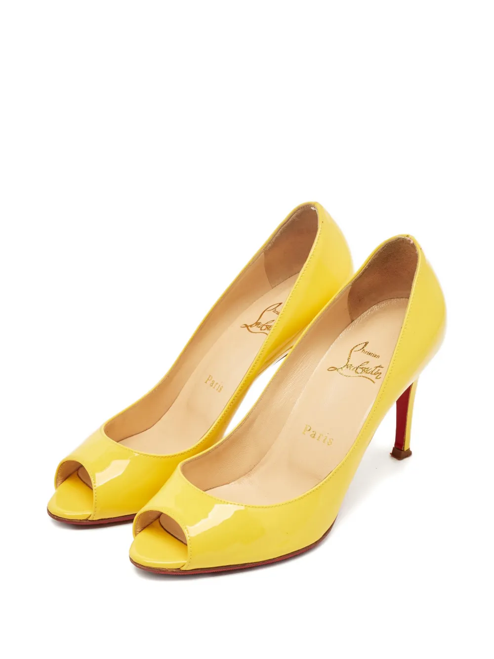 Christian Louboutin Pre-Owned Lady peep-toe sandals - Geel