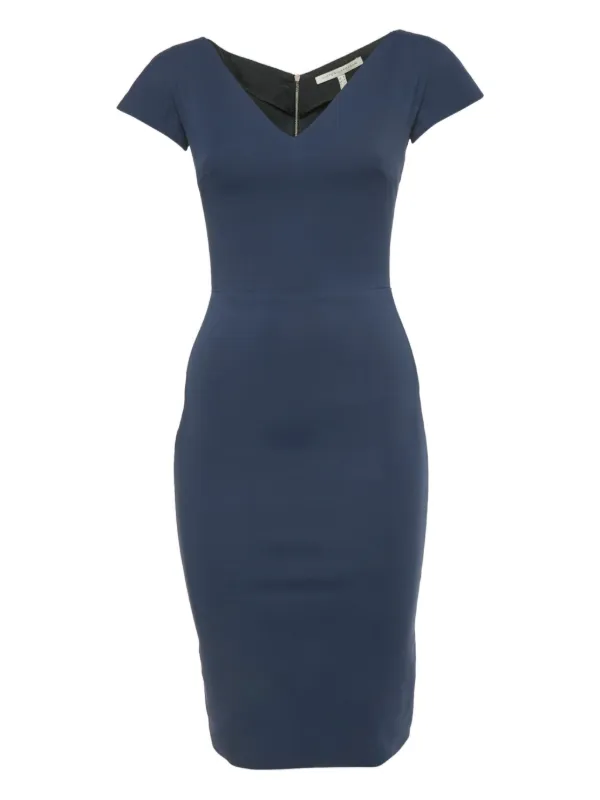 Victoria Beckham V-neck Mini Dress | Blue | FARFETCH