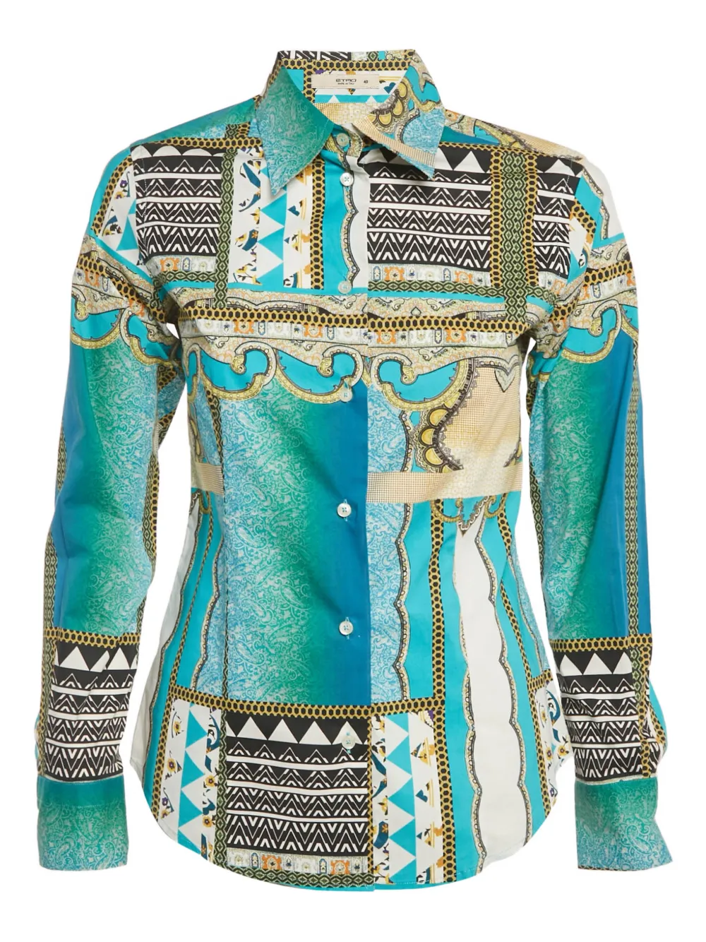 Etro Pre-Owned paisley-print cotton shirt - Blu