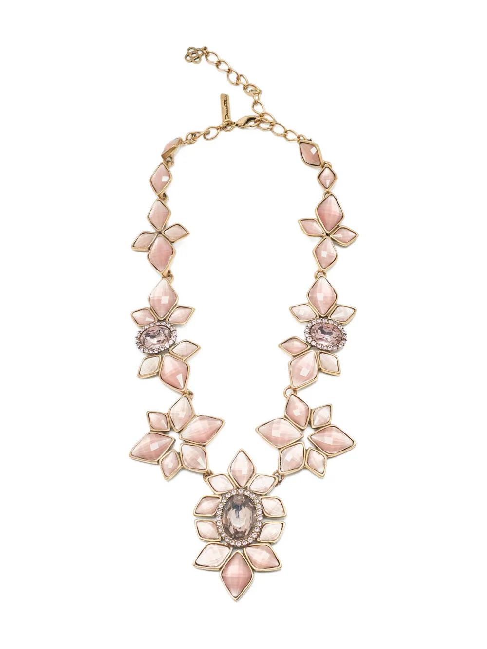 Oscar de la Renta Pre-Owned crystal flower necklace - Oro