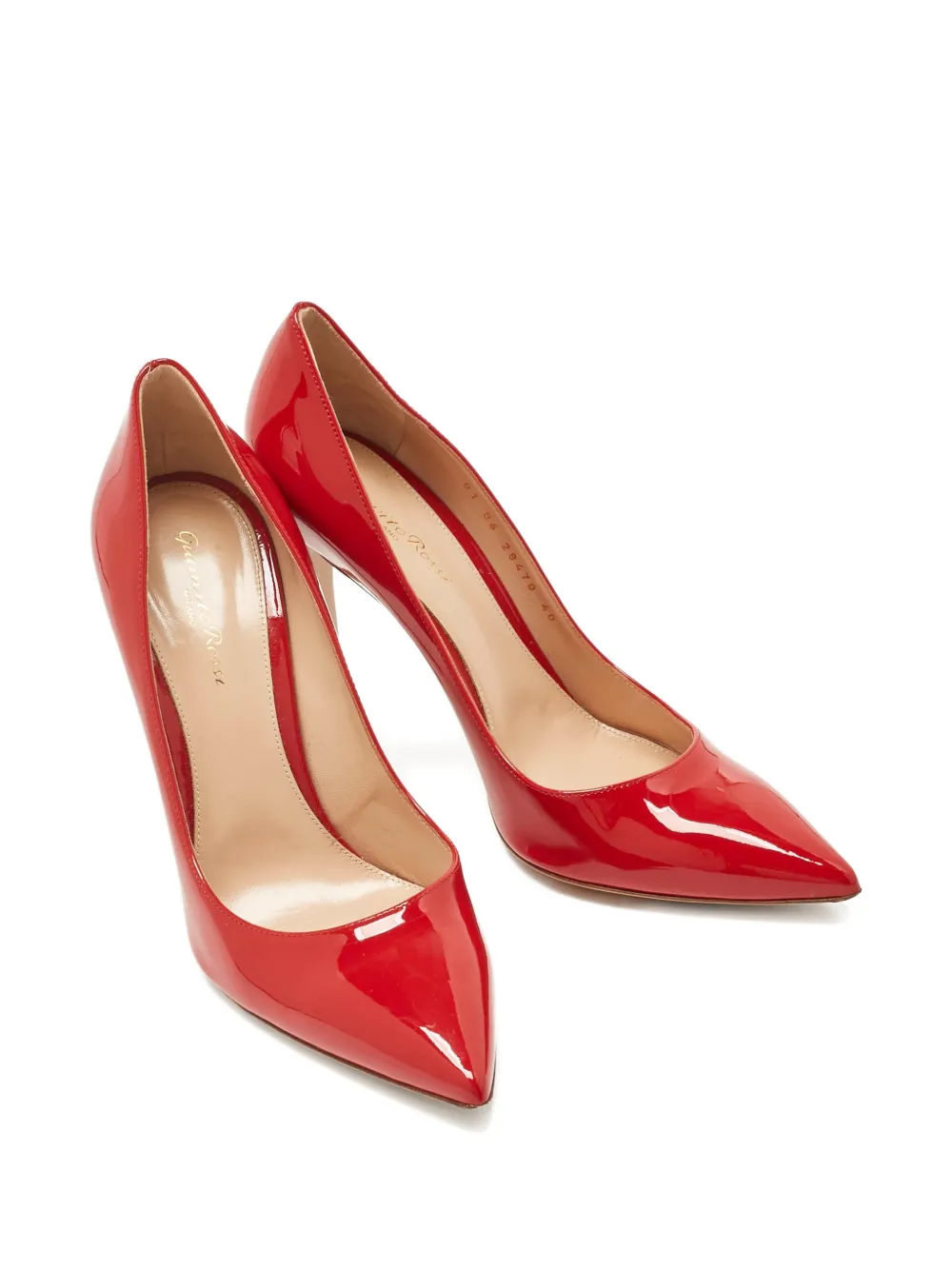 Gianvito Rossi pointed-toe leather pumps - Rood