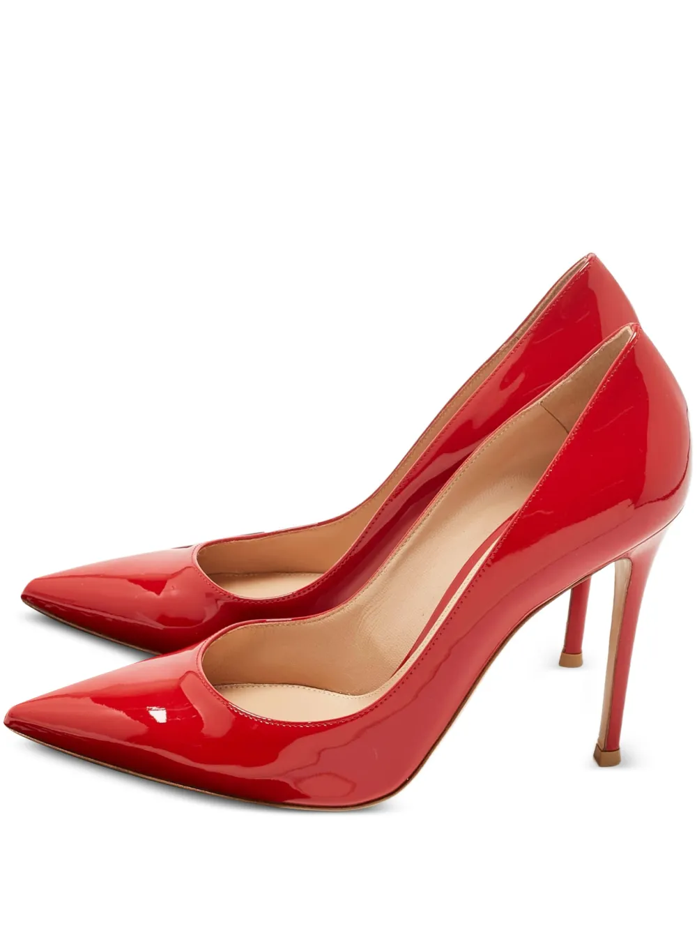 Gianvito Rossi pointed-toe leather pumps - Rosso