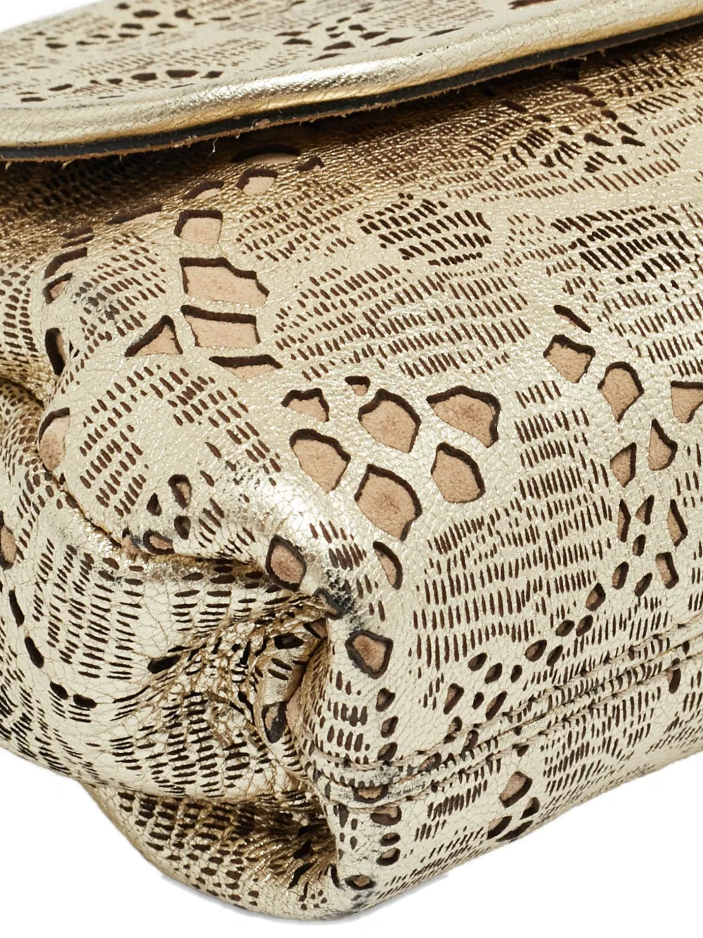 BURBERRY Pre-owned Theia Laser-cut Chain Clutch Bag In Gold