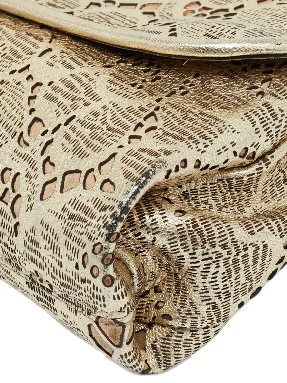 BURBERRY Pre-owned Theia Laser-cut Chain Clutch Bag In Gold