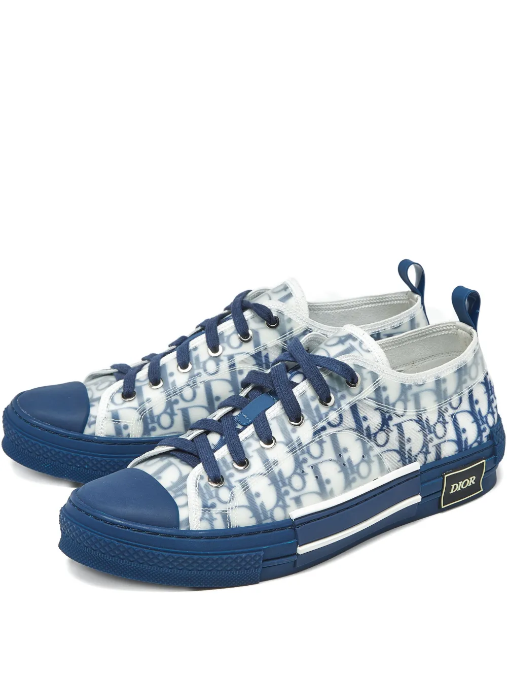 Christian Dior Pre-Owned B23 Oblique lace-up sneakers - Blu