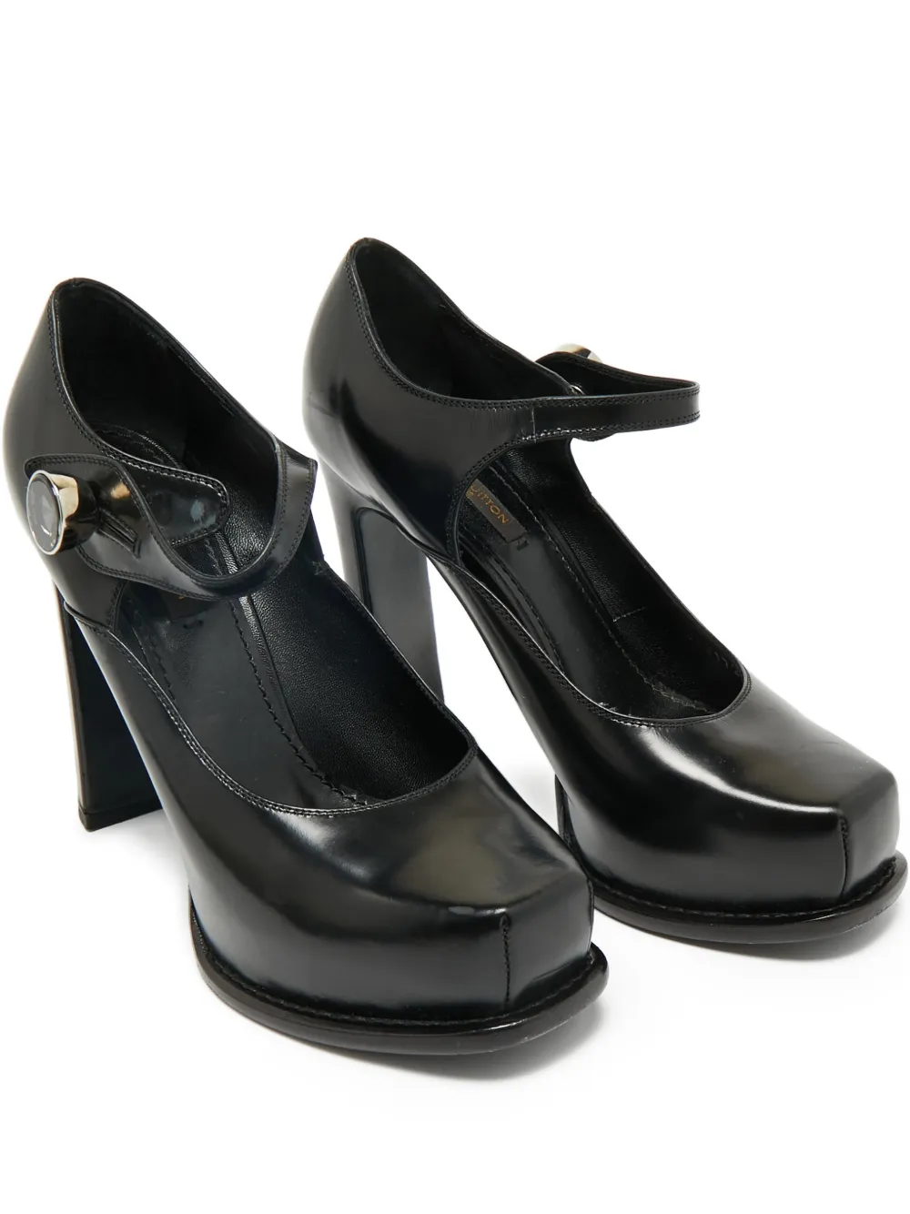 Louis Vuitton Pre-Owned Mary-Jane platform leather pumps - Schwarz