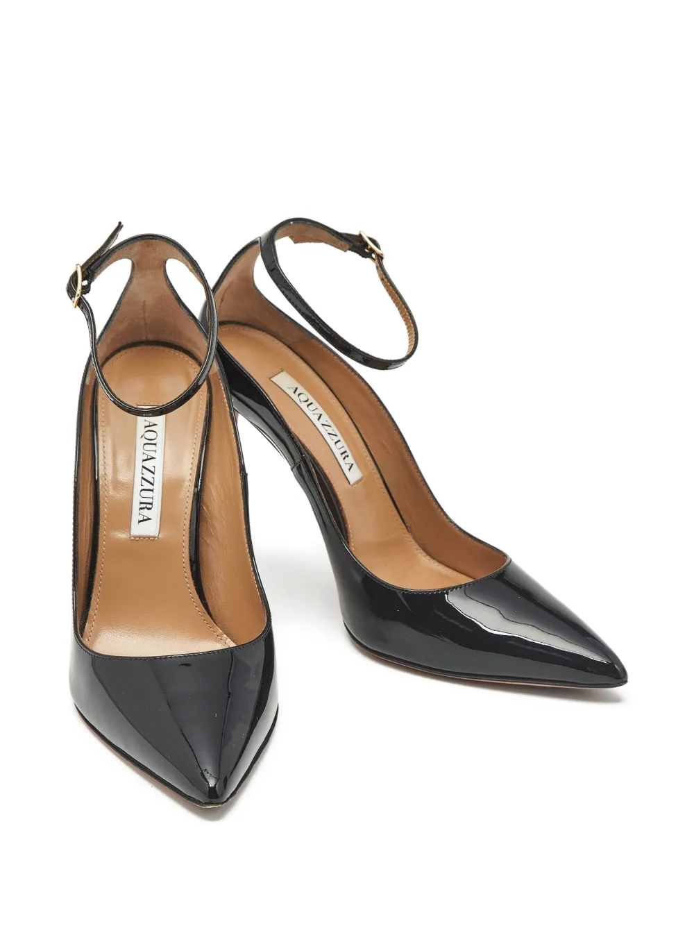 Aquazzura Love Affair pointed-toe patent-leather pumps - Nero