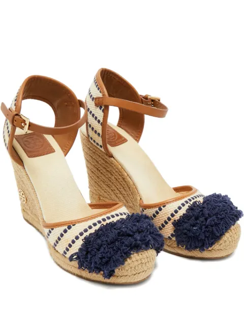 Tory Burch canvas leather wedge espadrilles