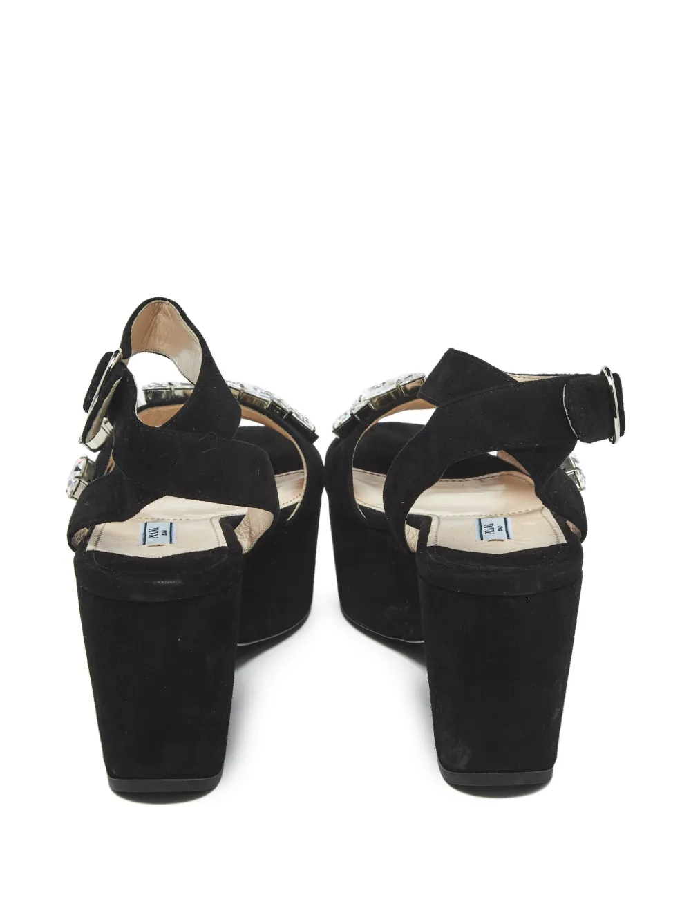 Prada Pre-Owned crystal-embellished suede platform sandals | Image 2