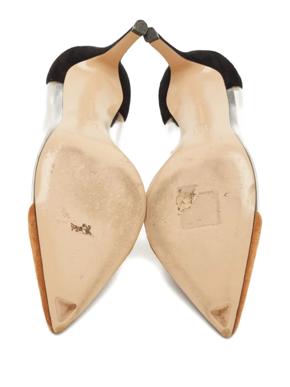 Gianvito Rossi Plexi suede-panel pumps - Zwart
