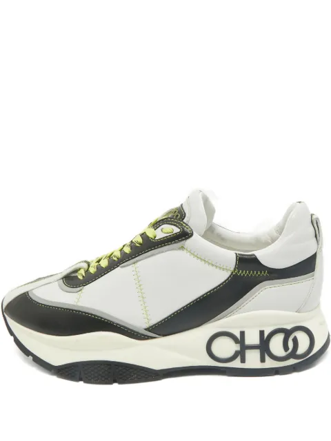Jimmy Choo Pre-Owned logo-detail leather sneakers