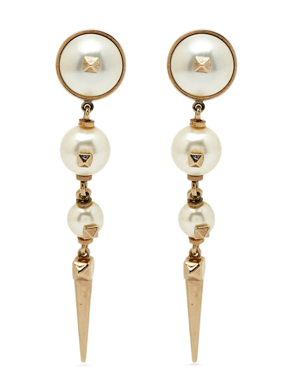 Valentino Garavani Pre-Owned Orecchini Rockstud con perle sintetiche - Oro