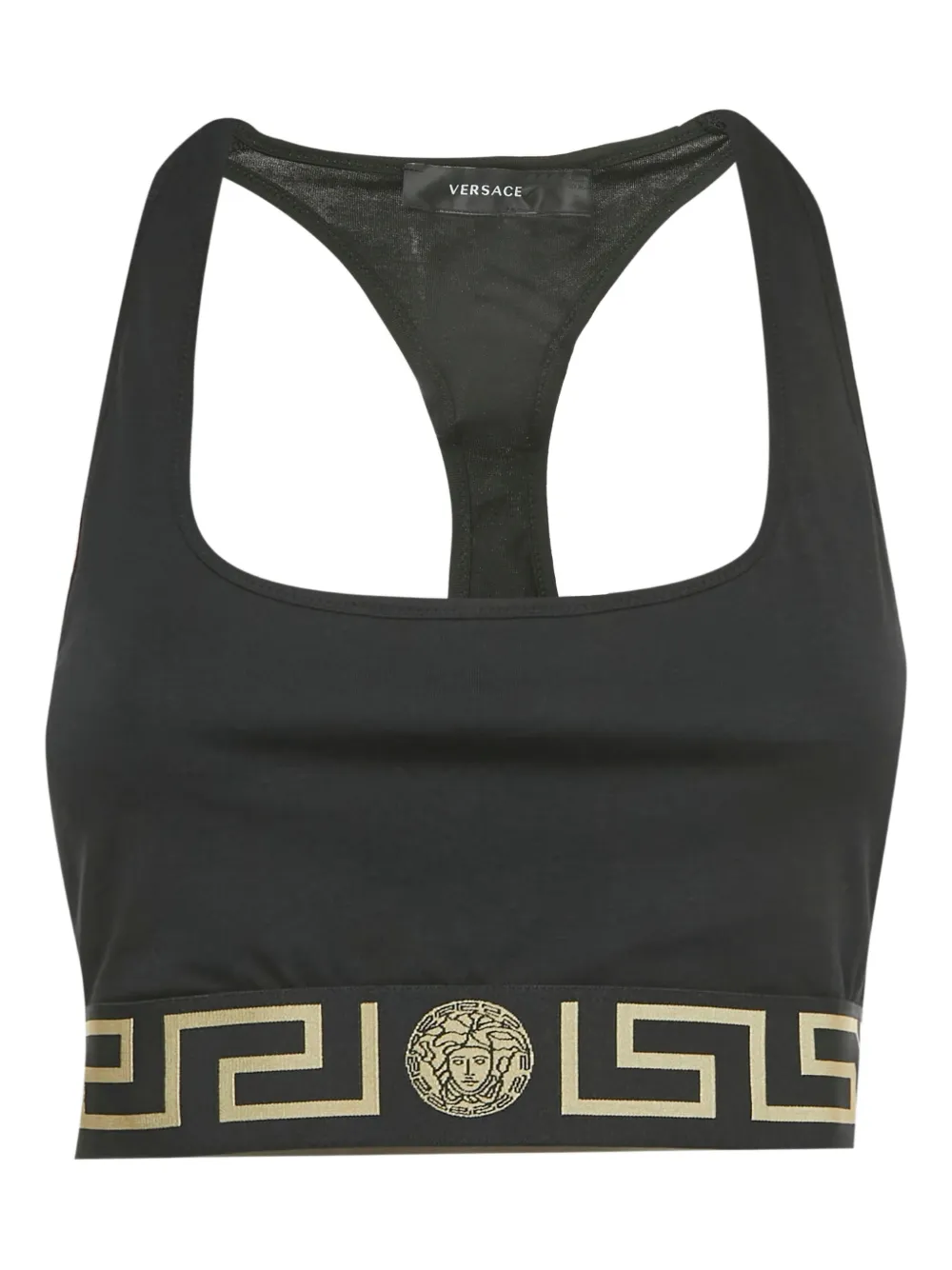 Versace Pre-Owned border jersey bralette - Nero