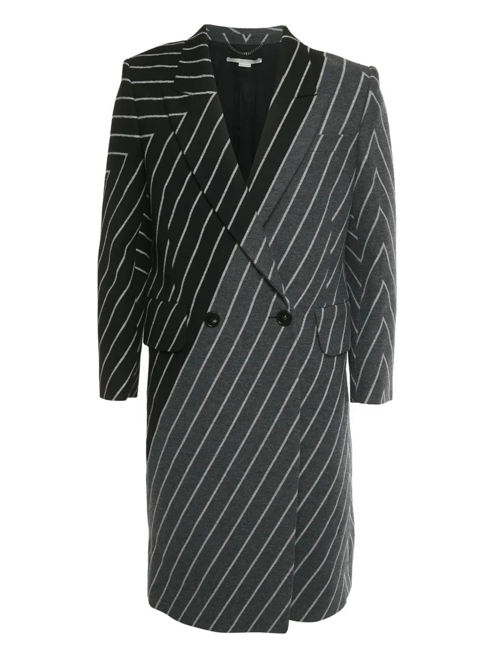 Stella McCartney Pre-Owned striped buttoned coat | Grey | Image 1