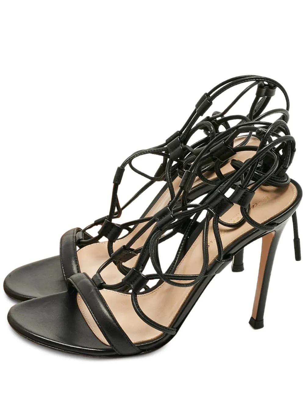 Gianvito Rossi Giza leather heeled sandals - Schwarz