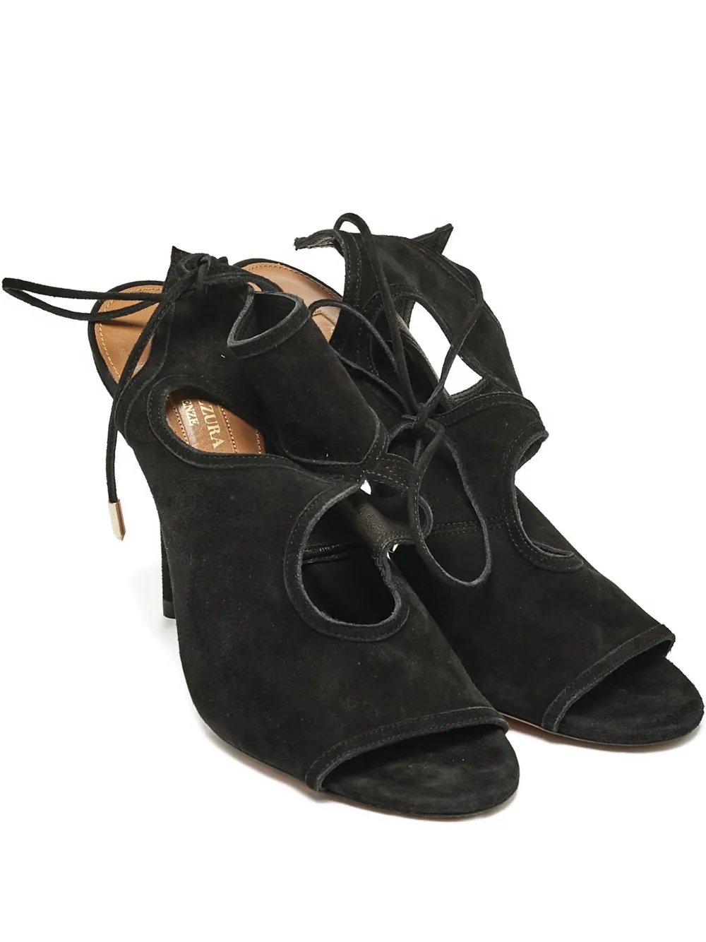 Aquazzura cut-out suede sandals - Nero