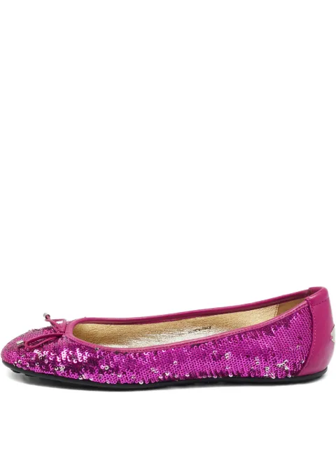 Jimmy Choo Pre-Owned sequins leather ballet flats