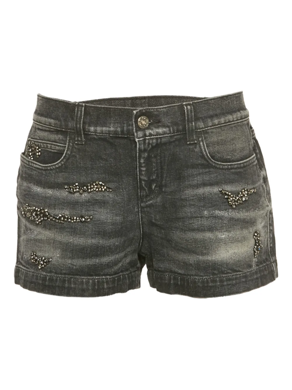 Gucci Pre-Owned denim embellished shorts - Grigio