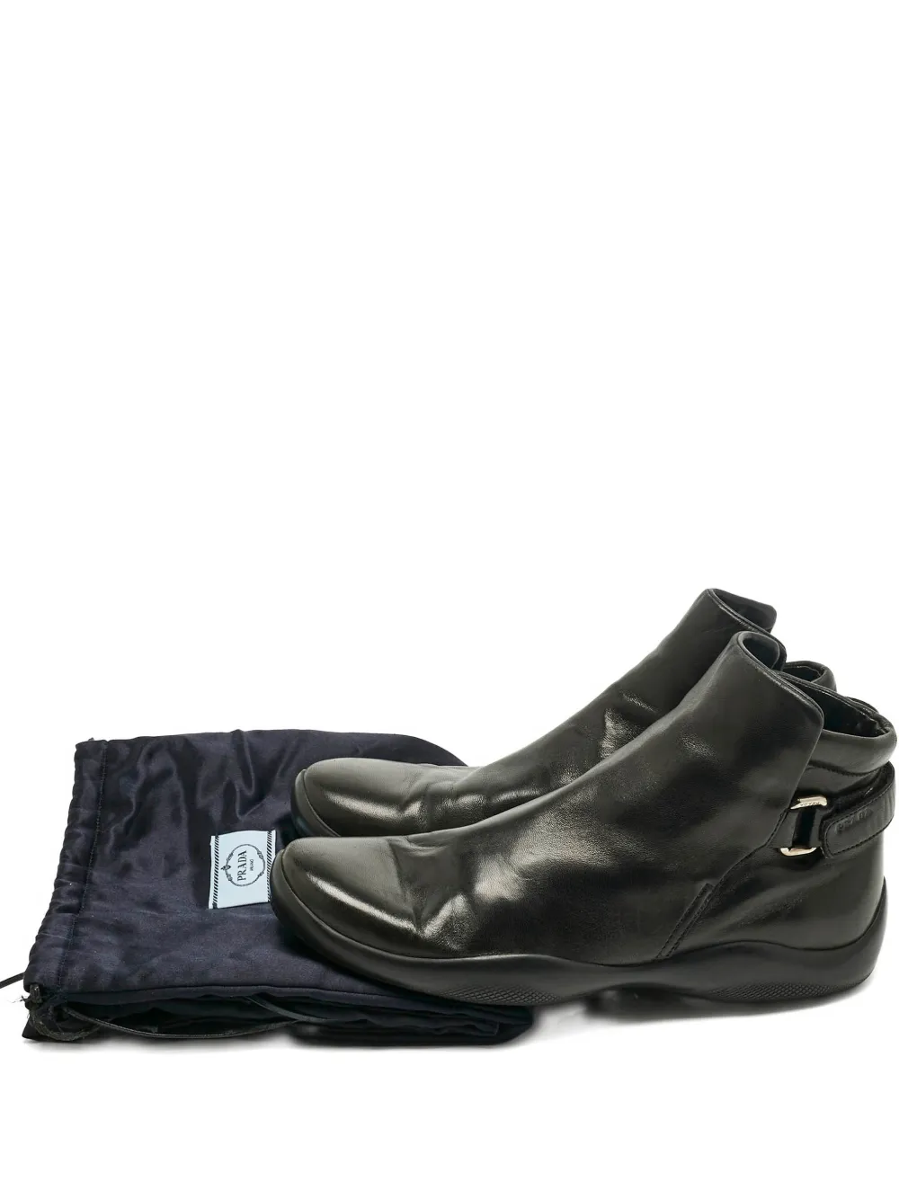 Pre-owned Prada High-top Sneakers In Black