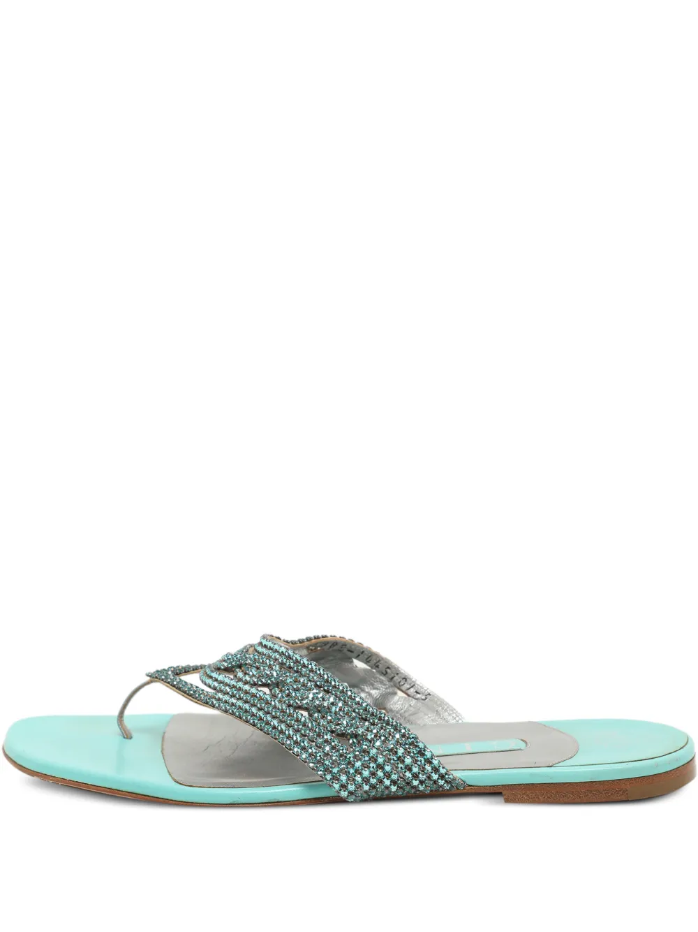 Gina 38 crystal thong flats - Blu