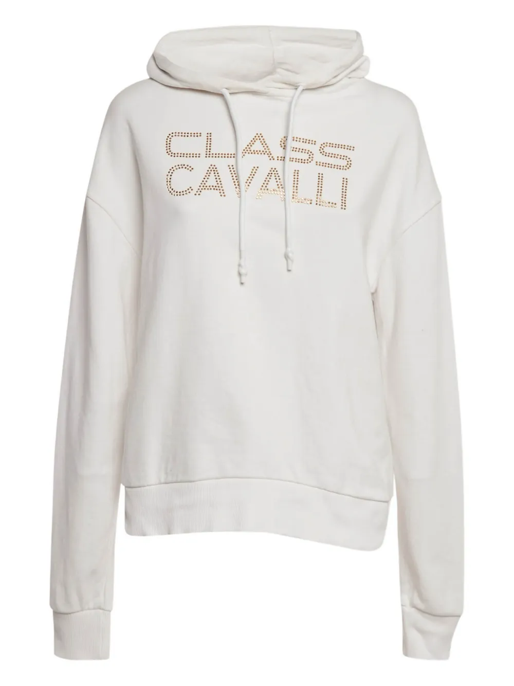 Cavalli Class studded-logo hoodie - Bianco