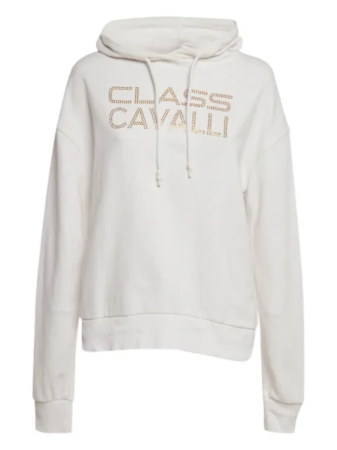 Cavalli Class studded-logo hoodie