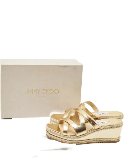 Jimmy Choo Pre-Owned leather wedged sandals