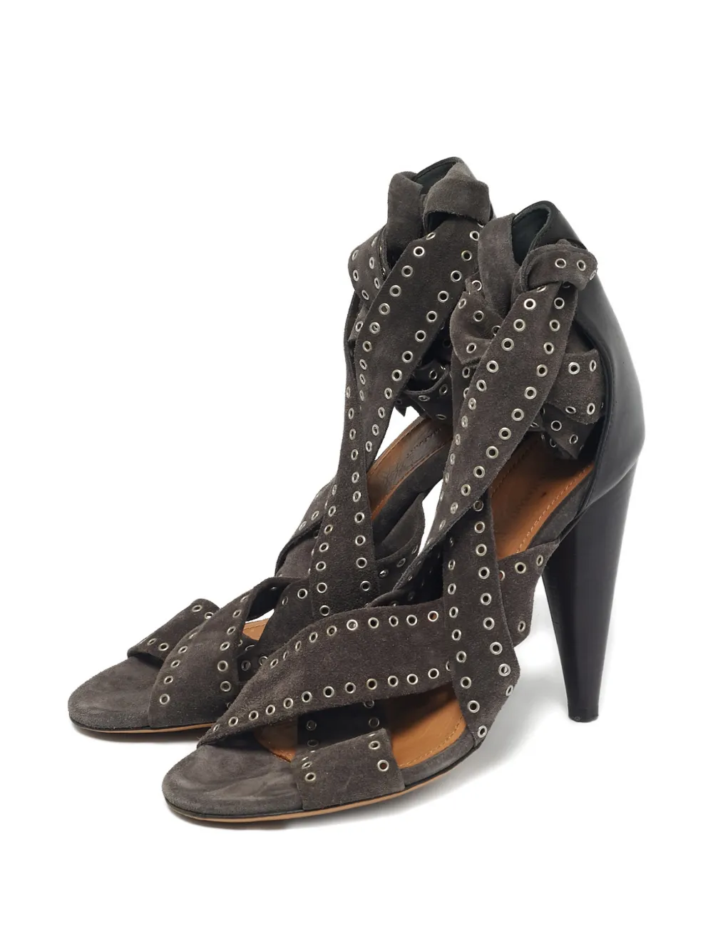 Isabel Marant Vintage Anaid eyelet wrap sandals - Bruin