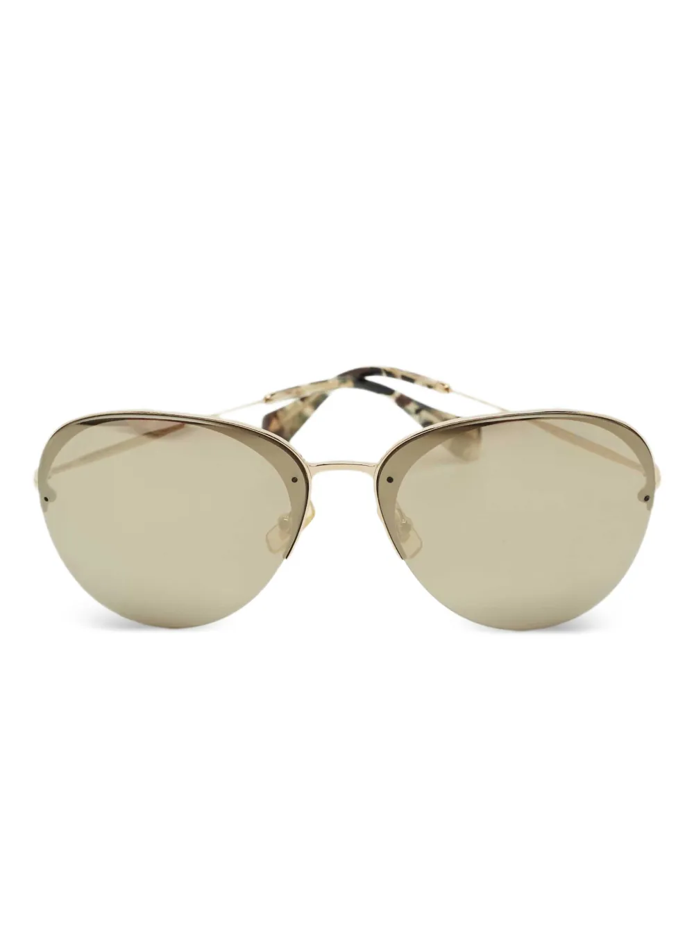 Miu Miu Pre-Owned mirrored pilot sunglasses | золотистый | Image 1
