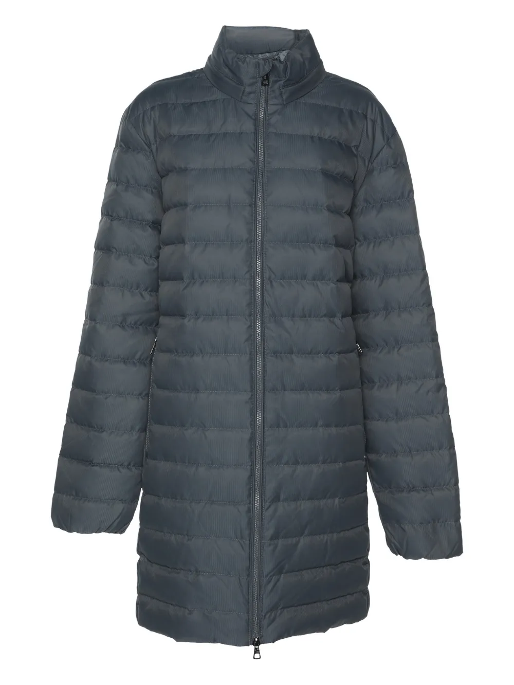 Emporio Armani Pre-Owned quilted zip-fastening coat - Grau