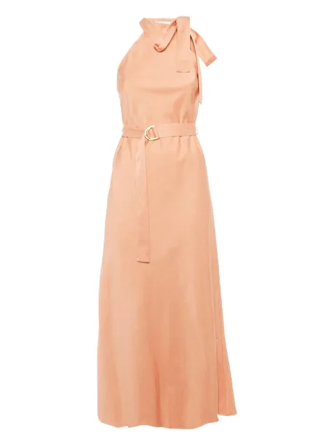 ZIMMERMANN tie-neck belted midi dress