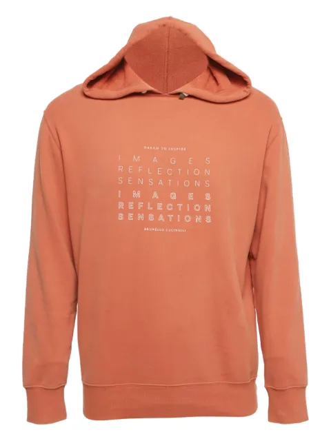 Brunello Cucinelli slogan-print cotton hoodie