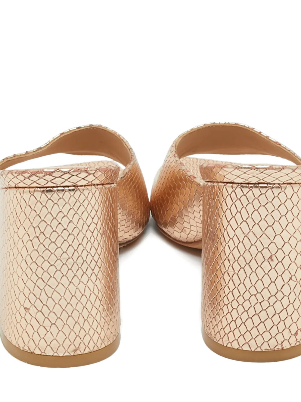 Stuart Weitzman snakeskin-embossed leather sandals - Goud