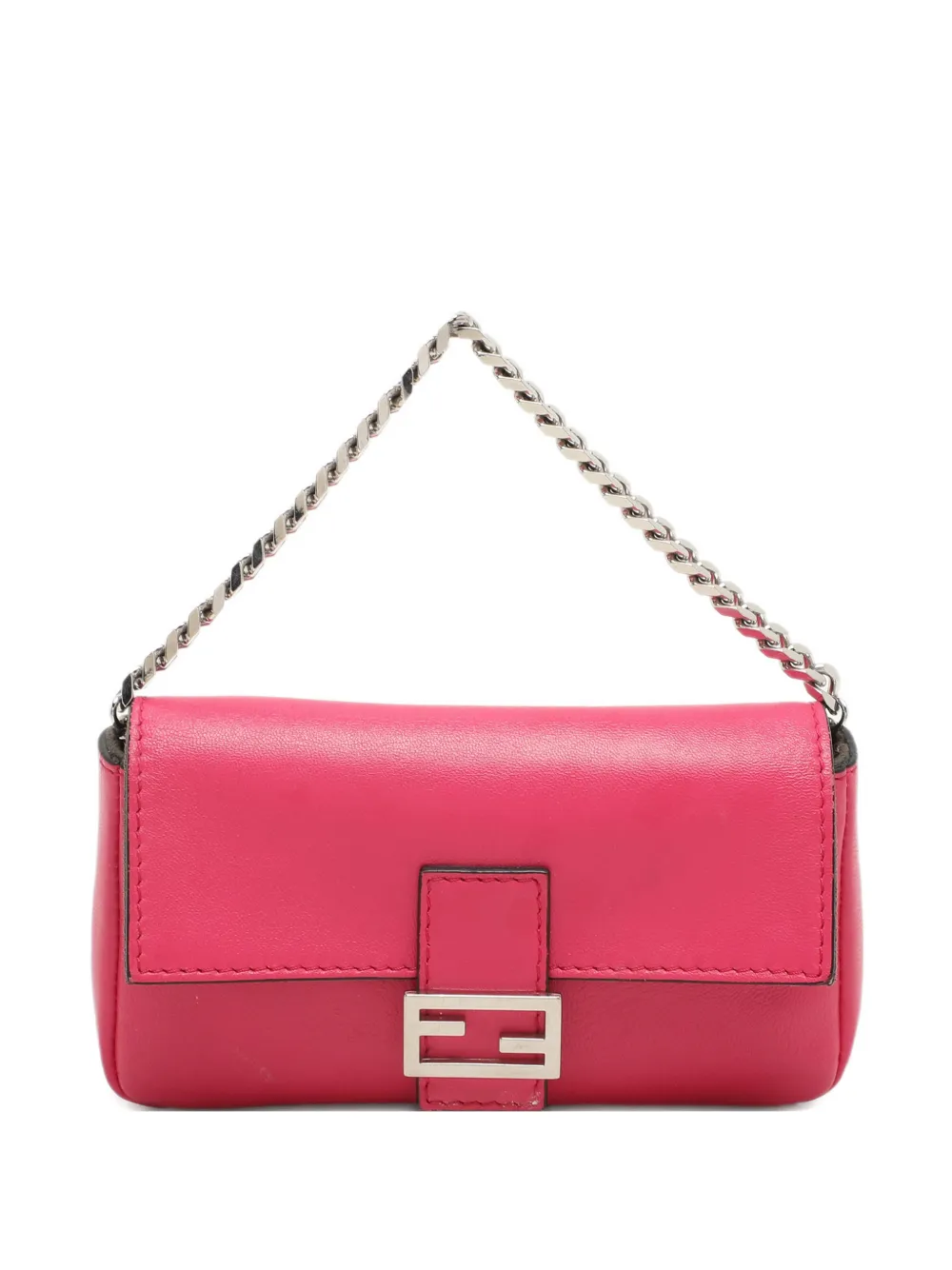 Fendi Pre-Owned mini sac Baguette en cuir à bride chaîne format micro (2015) | rose | Image 1
