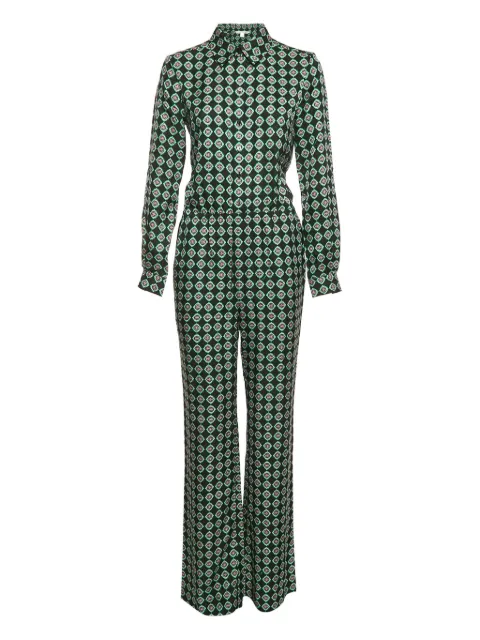 DVF Diane von Furstenberg geometric-print silk jumpsuit