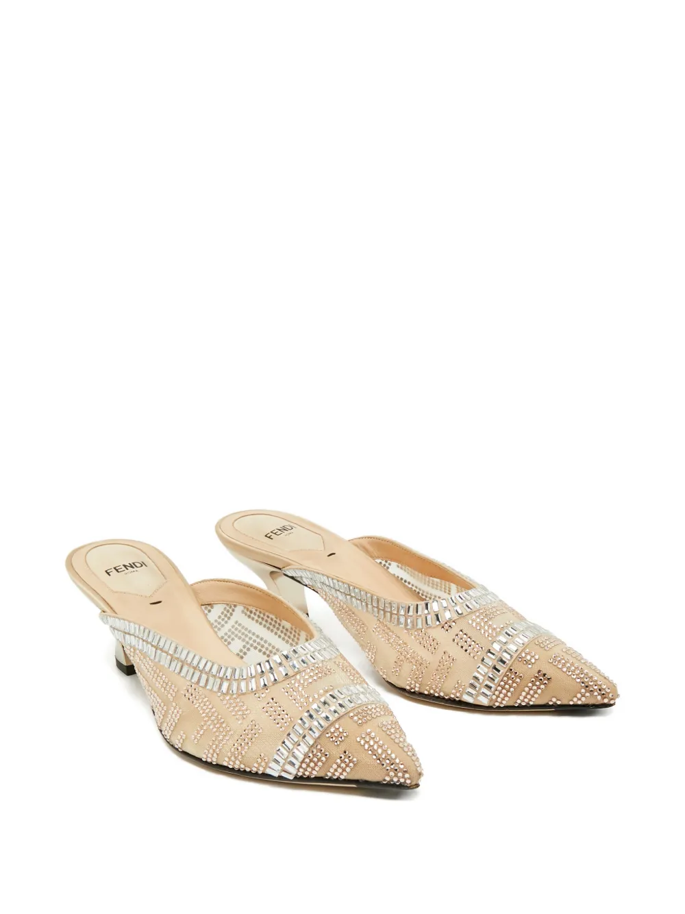 Fendi Pre-Owned mesh slip-on mules - Beige