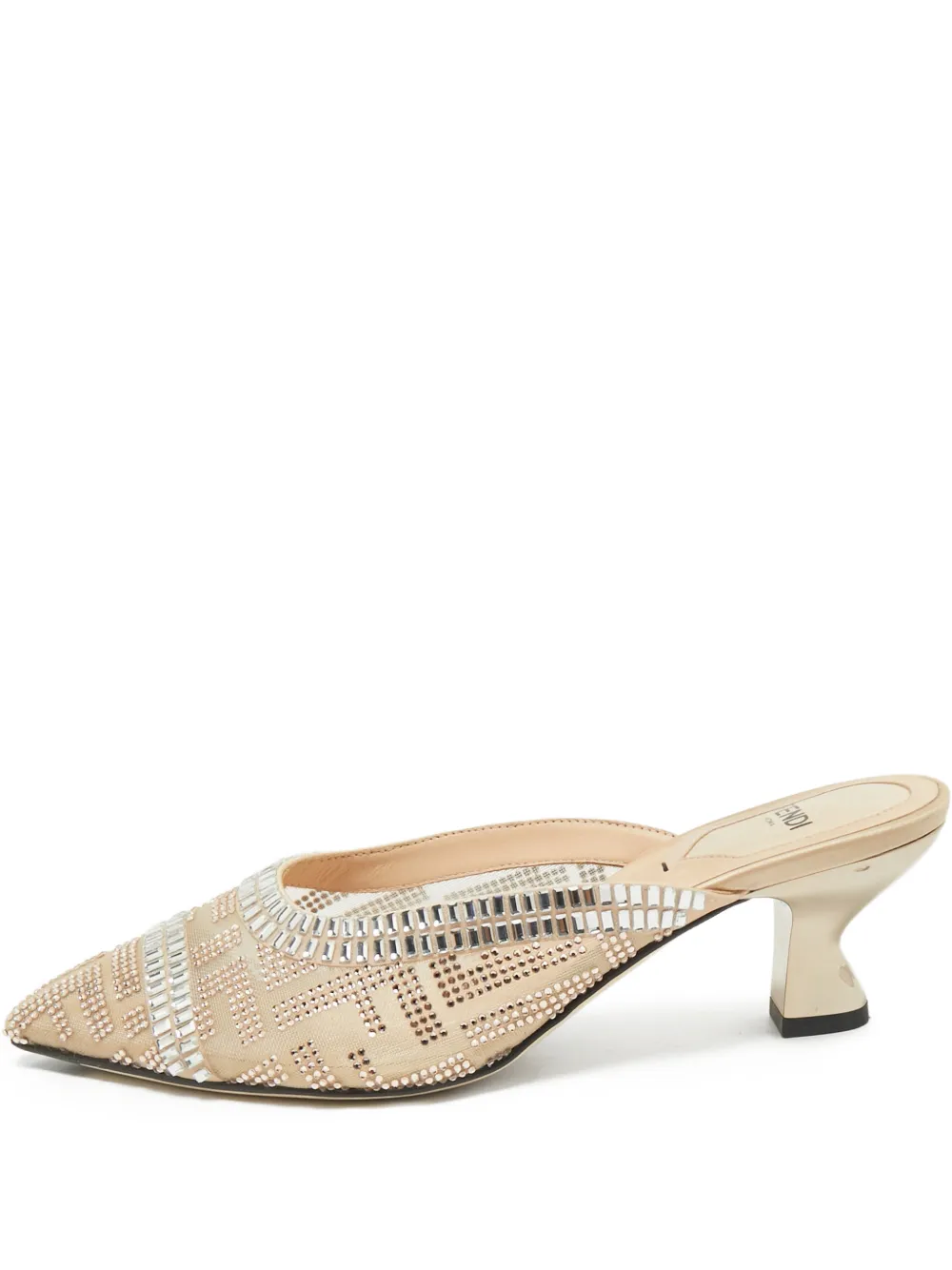 Fendi Pre-Owned mesh slip-on mules | Neutrals | Image 1