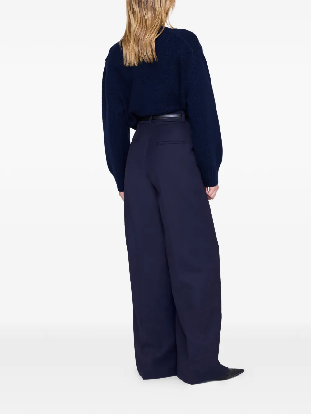 ANINE BING pleated palazzo trousers - Blauw
