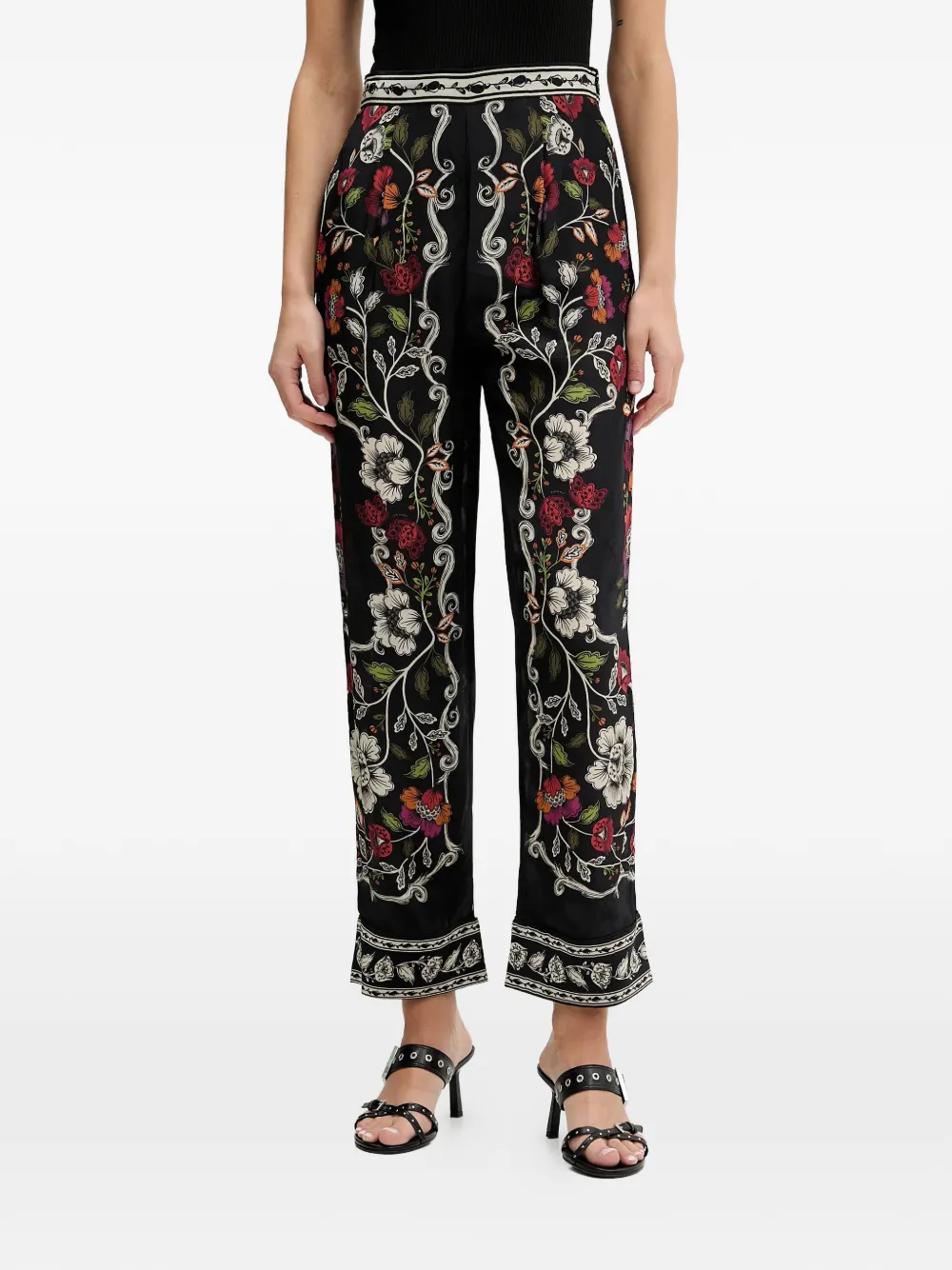 FARM Rio floral-print trousers - Nero