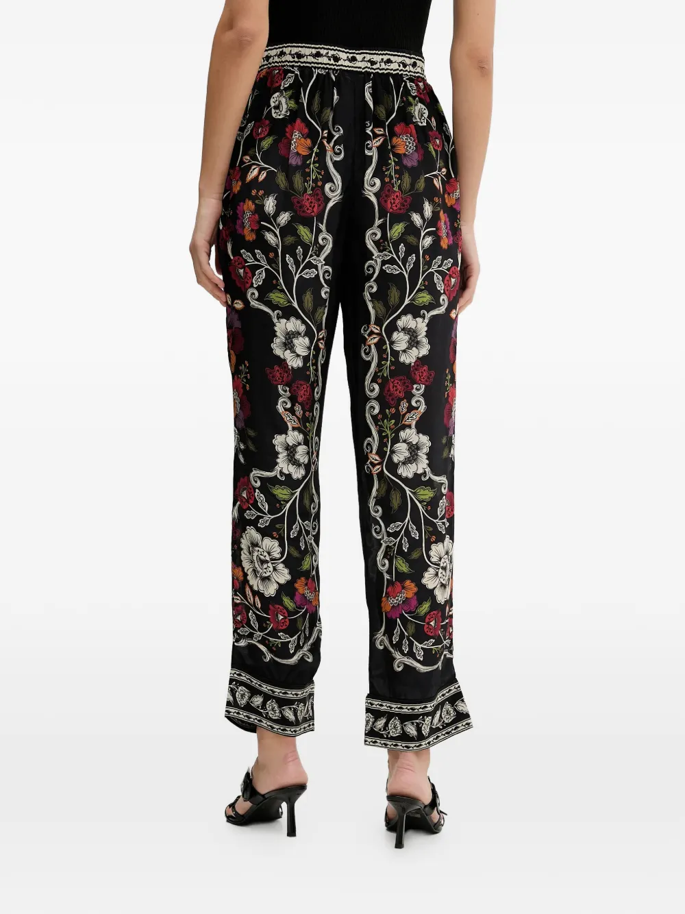  Farm Rio Floral-print Trousers - Black 