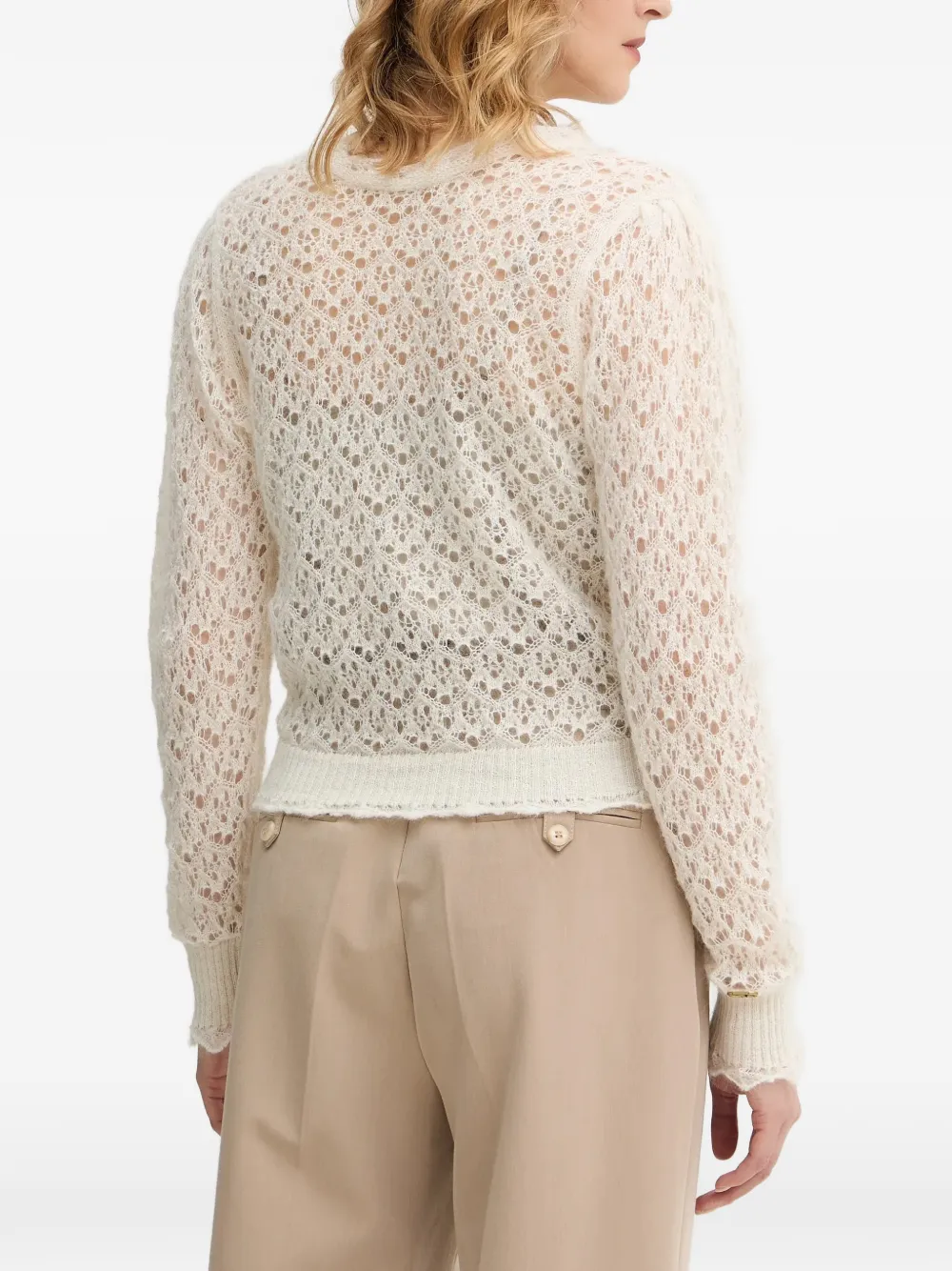 Twinset V-neck Button Top - White 