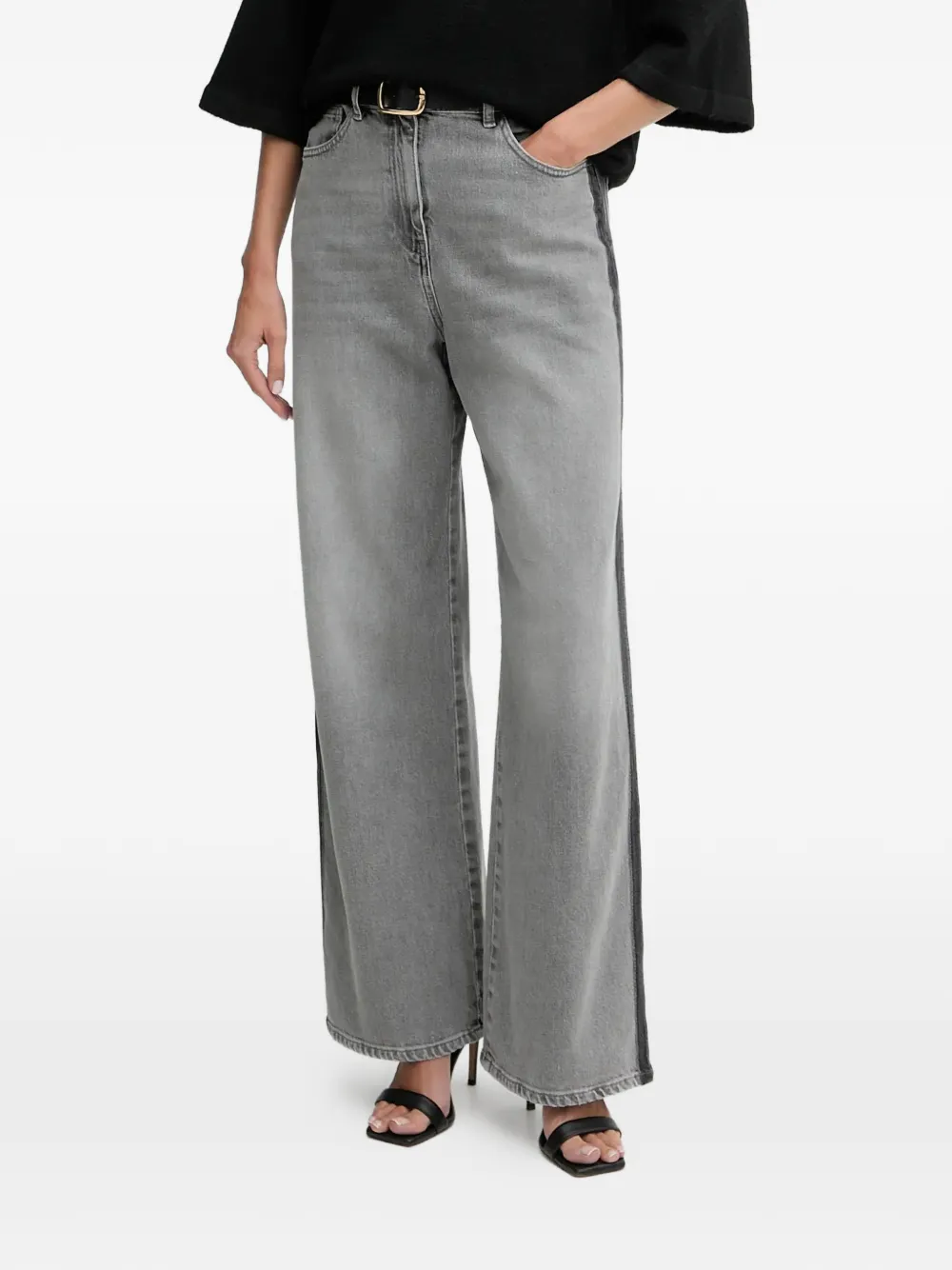 TWINSET side-stripe jeans - Grigio