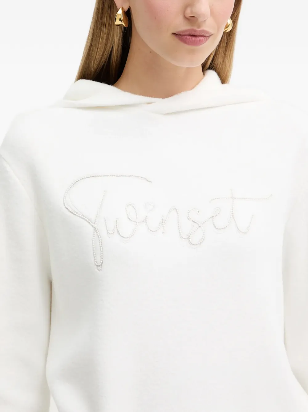 TWINSET Hoodie met kralen Wit