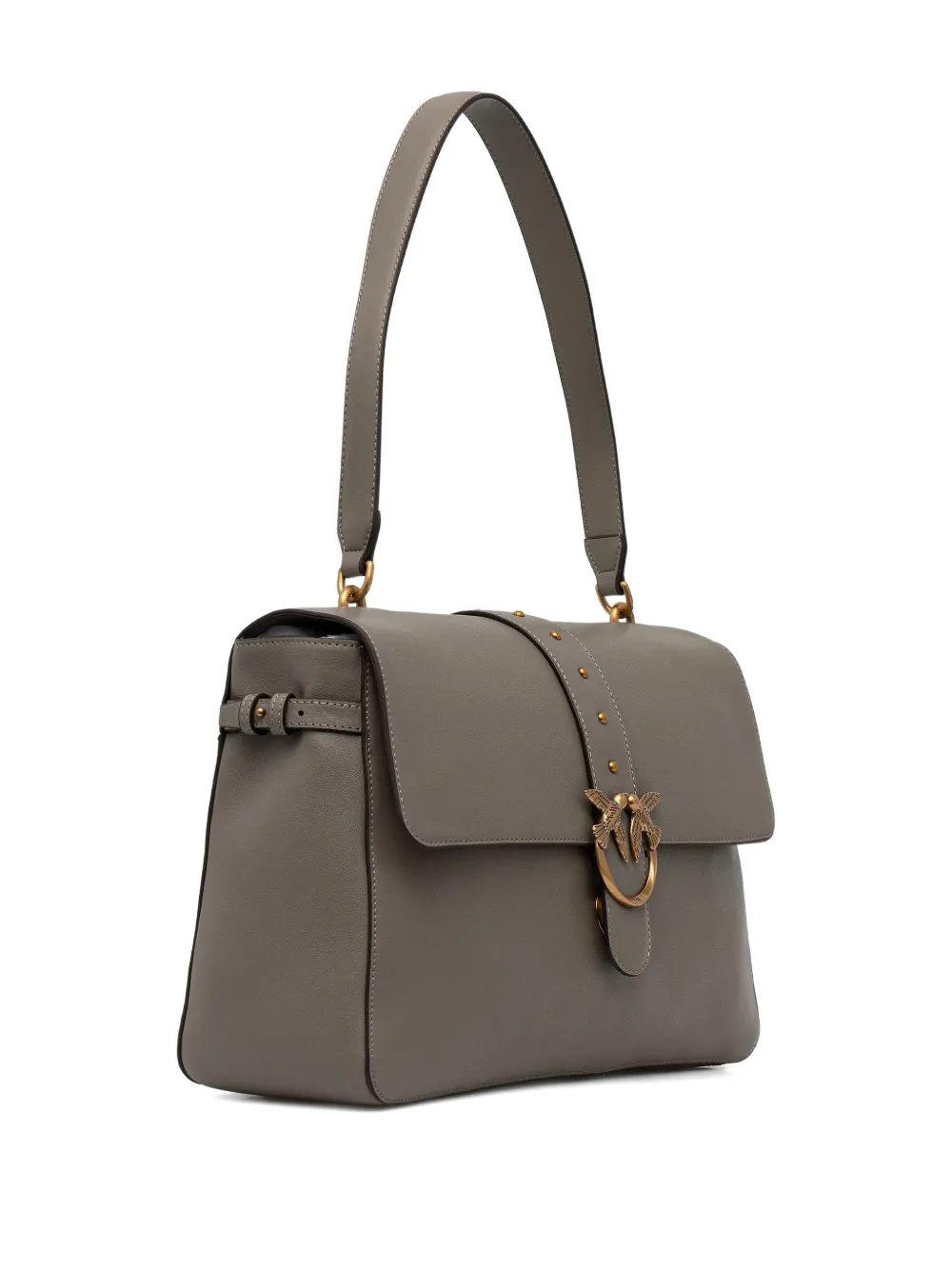  Pinko Maxi Love Stud-embellished Shoulder Bag - Grey 