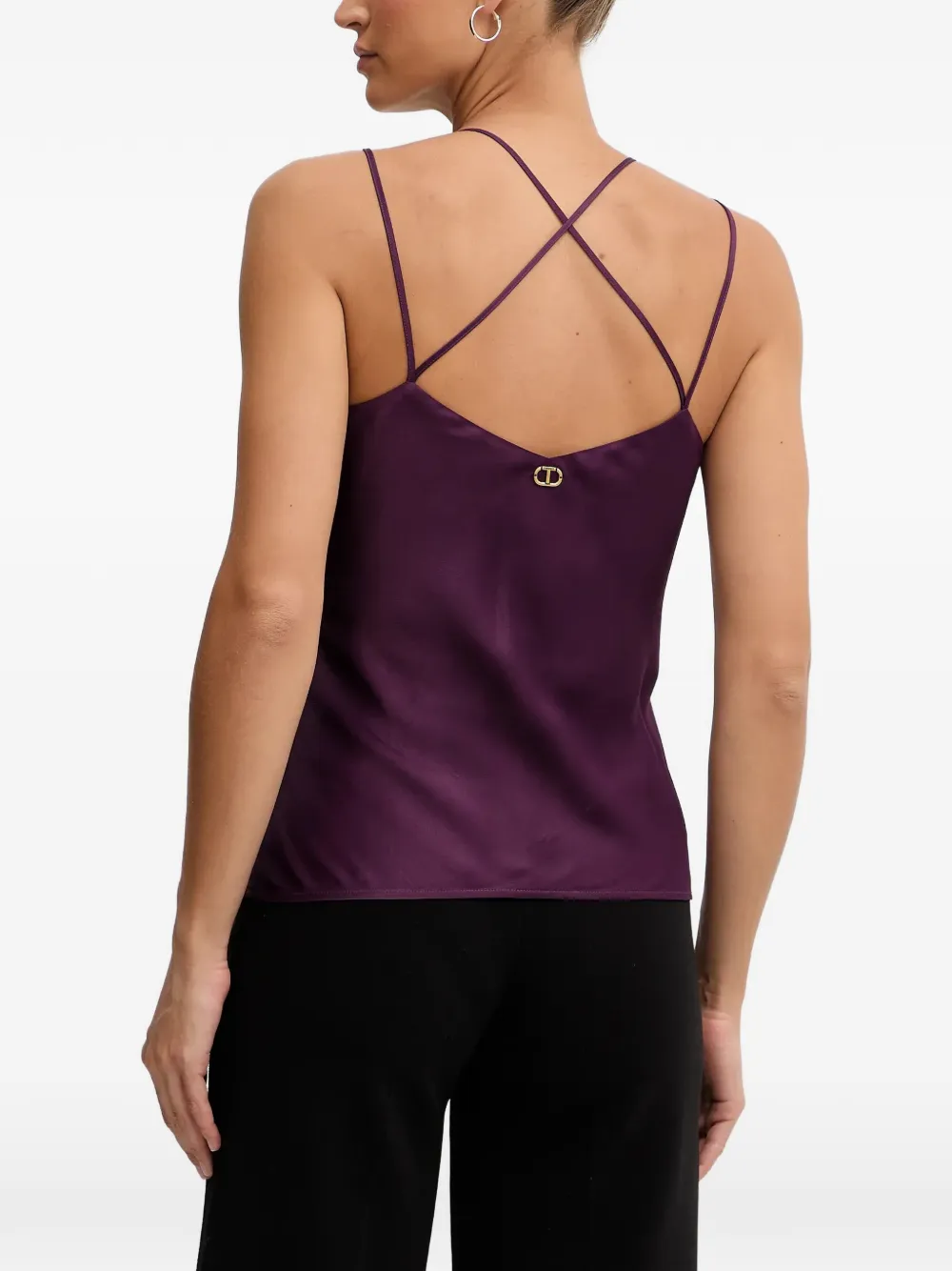  Twinset V-neck Strap Top - Purple 