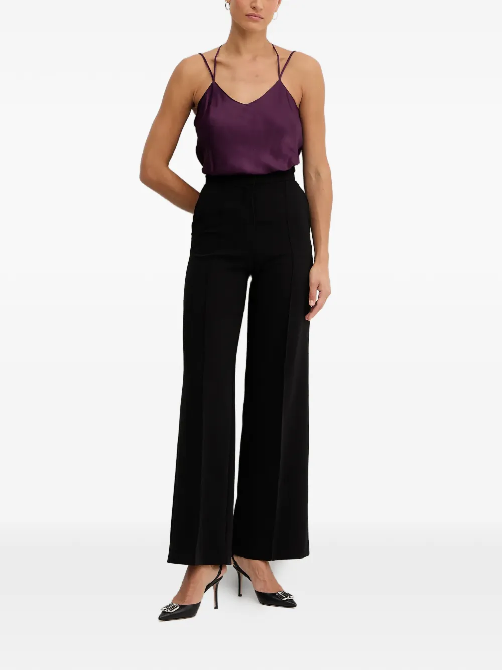 TWINSET V-neck strap top - Paars