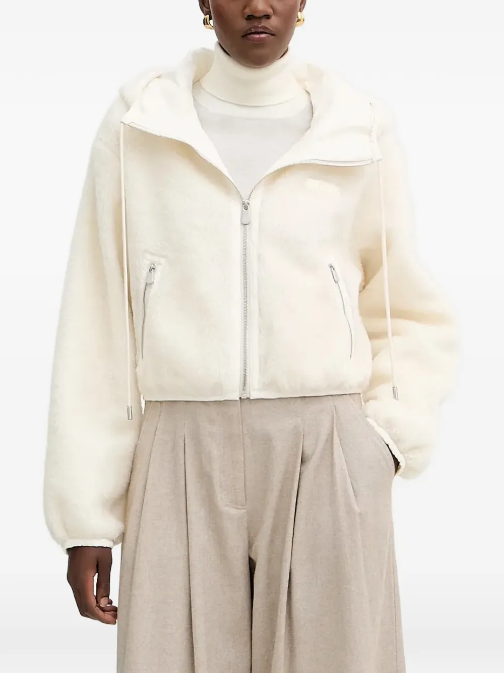 PINKO zip-up hoodie - Neutrals