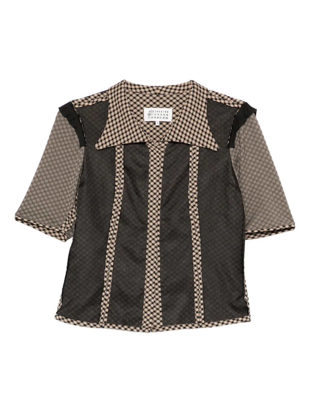 Maison Margiela checked panelled shirt - Black