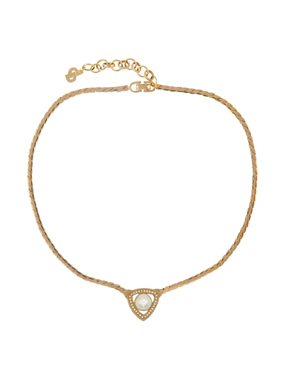 Christian Dior Pre-Owned 1980s flat-weave necklace - Oro