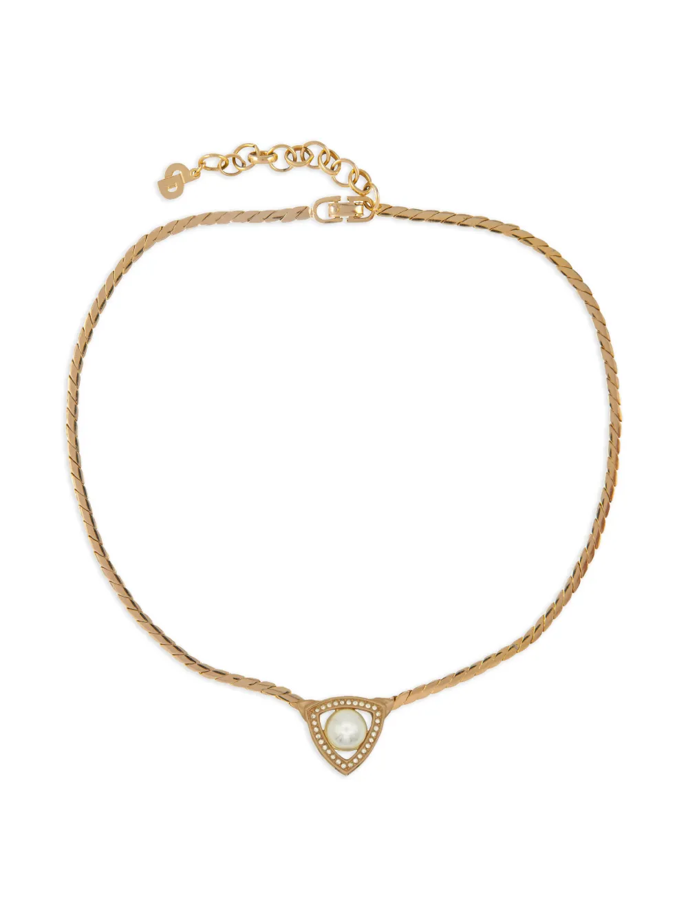 Christian Dior Pre-Owned 1980s flat-weave necklace - Oro